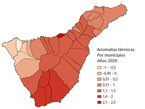 Anomalías térmicas en Tenerife